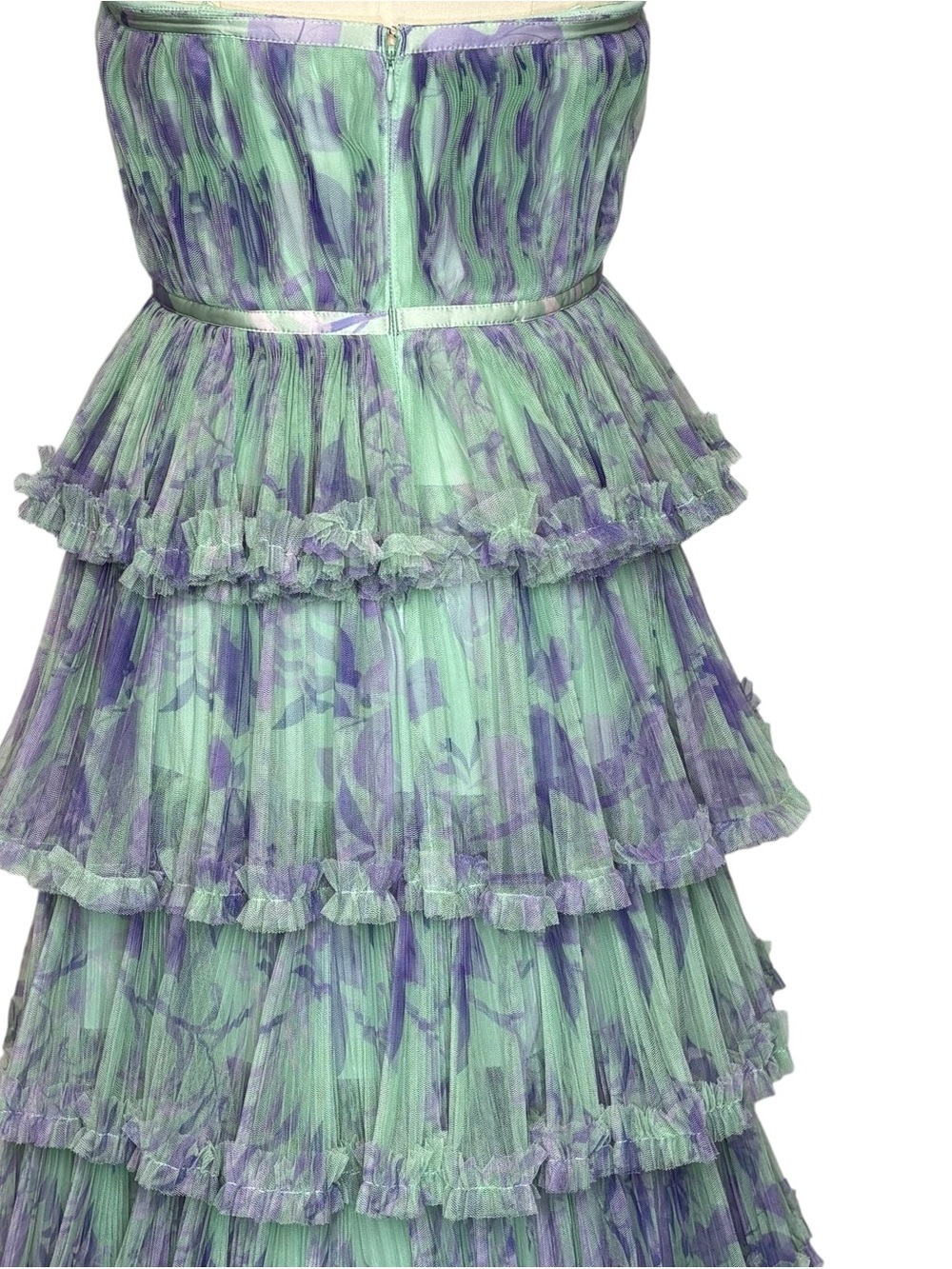 Hutch Giada Floral Strapless Tiered Gown | Size 2 - Picture 8 of 10